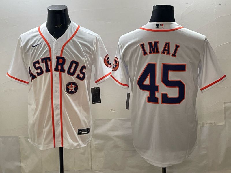 Men 2026 Houston Astros #45 Imai White Game Nike MLB Jersey style 006->houston astros->MLB Jersey